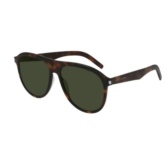 Saint Laurent Other - Saint Laurent SL 432 SLIM 002 Havana/Green Pilot Unisex Sunglasses